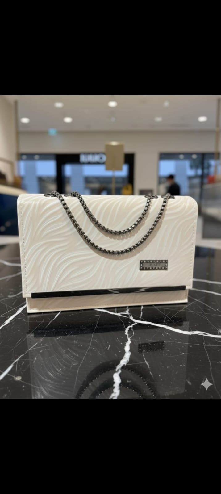 Textured Flap Chain Crossbody Bag —   handbag by HandbagsAvenue